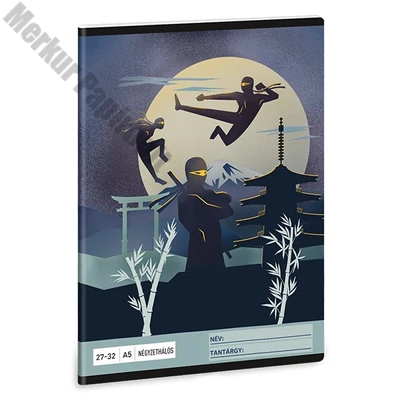 Füzet kockás ARS UNA A/5 32 lapos 27-32 Ninjas in the Dark