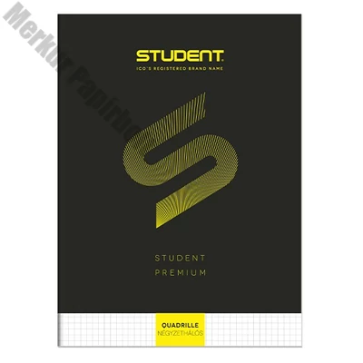Füzet kockás ICO Student Black Prémium A/4 80 lapos