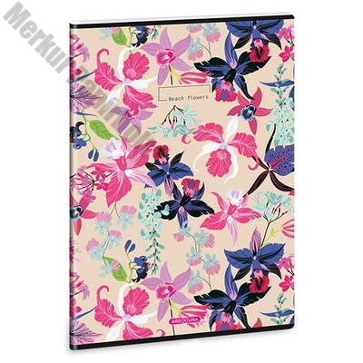 Füzet sima ARS UNA A/4 40 lapos Extra kapcsos Beach Flowers