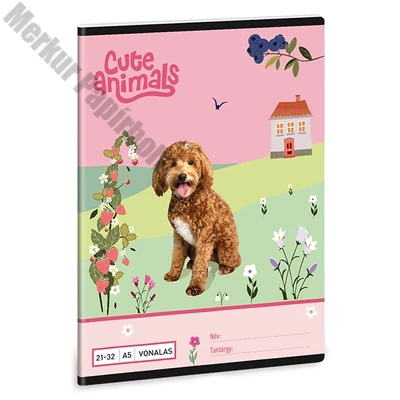 Füzet vonalas ARS UNA A/5 32 lapos 21-32 4-8. osztályos Cute Animals-Doggie