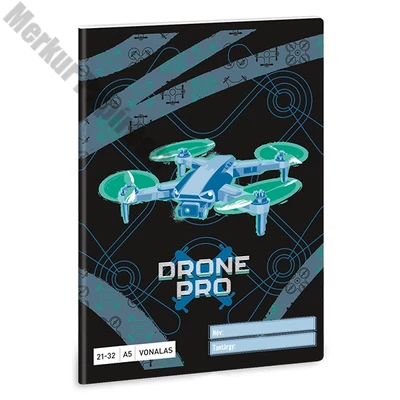 Füzet vonalas ARS UNA A/5 32 lapos 21-32 4-8. osztályos Drone Pro