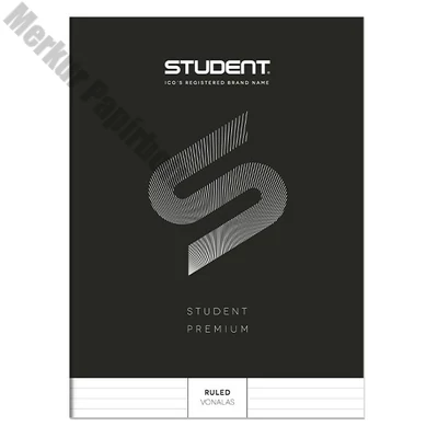 Füzet vonalas ICO Student Black Prémium A/4 80 lapos