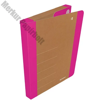 Füzetbox DONAU Life A/4 3 cm karton tépőzárral neon pink-barna