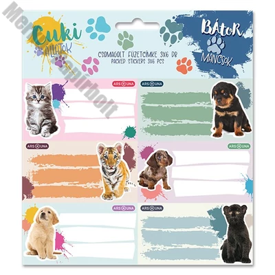 Füzetcímke ARS UNA 18 darabos Cuki állatok