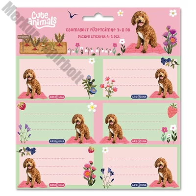 Füzetcímke ARS UNA 18 darabos Cute Animals-Doggie