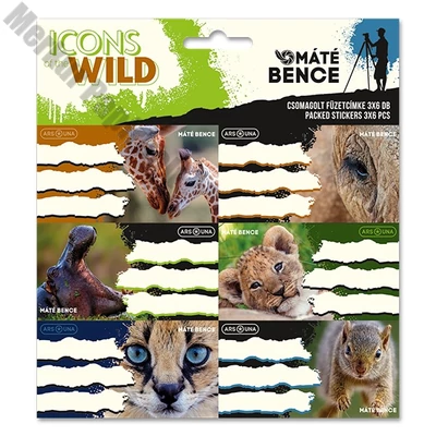 Füzetcímke ARS UNA 18 darabos Icons of the Wild