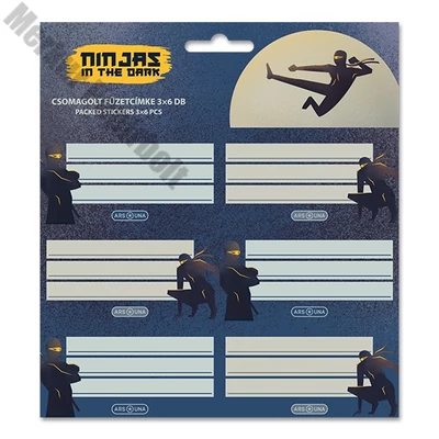 Füzetcímke ARS UNA 18 darabos Ninjas in the Dark