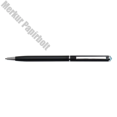 Golyóstoll ART CRYSTELLA fekete slim aquakék SWAROVSKI® kristállyal 0,7mm kék