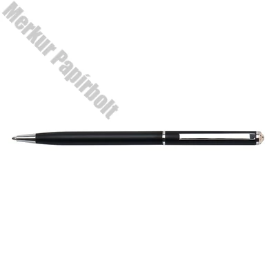 Golyóstoll ART CRYSTELLA fekete slim arany SWAROVSKI® kristállyal 0,7mm kék