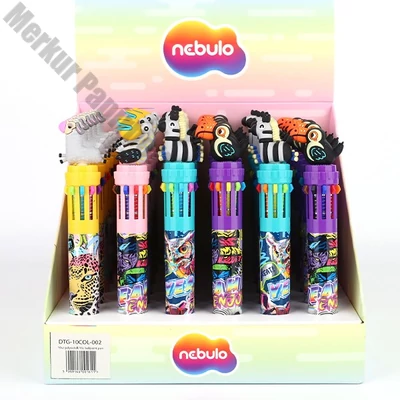 Golyóstoll NEBULO 0,7 mm 10 színű Safari