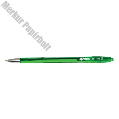 Golyóstoll OPTIMA nyomógombos TB 401 0,7 mm zöld