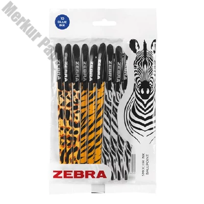 Golyóstoll ZEBRA Doodlerz állatmintás 1,0 mm kék 10 darabos
