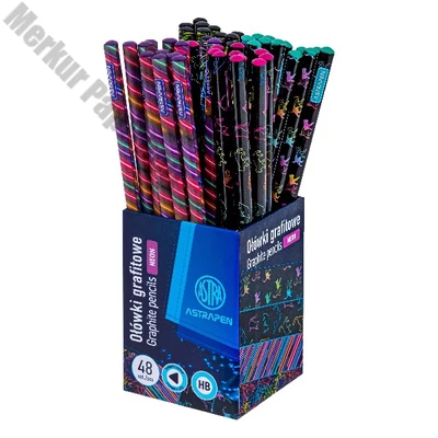 Grafitceruza ASTRA PEN neon háromszögletű HB 48 darabos