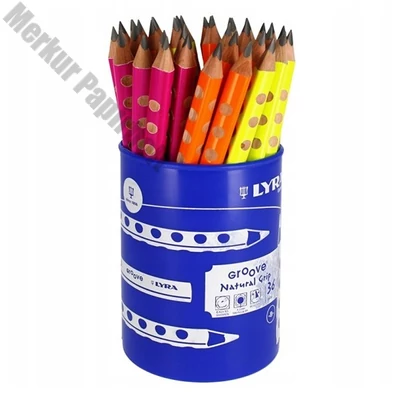 Grafitceruza LYRA Groove jumbo neon B 36 darabos