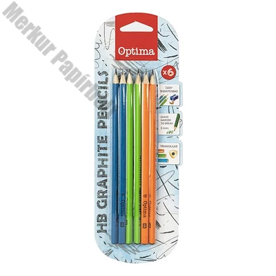 Grafitceruza OPTIMA HB háromszögletű 6 darabos