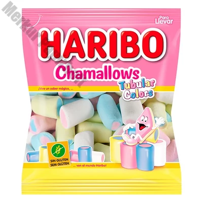 Gumicukor HARIBO Chamallows Tubular Colors gluténmentes 90 g