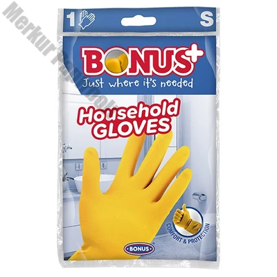 Gumikesztyű BONUS háztartási latex sárga S