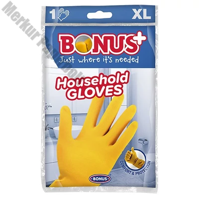 Gumikesztyű BONUS háztartási latex sárga XL