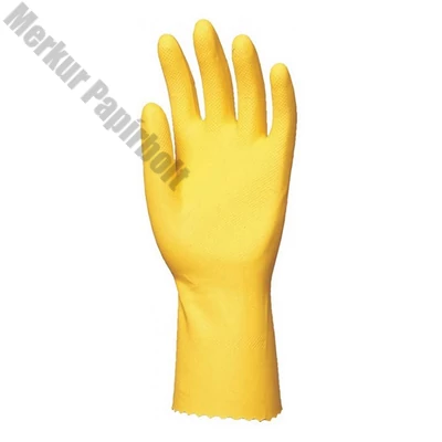 Gumikesztyű COVERGUARD latex pamutbolyhozott belső sárga 10-es 2 darab/pár