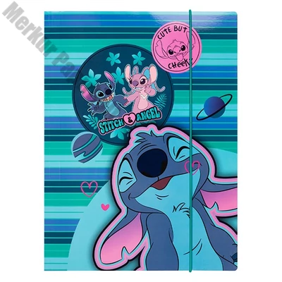 Gumis mappa COOLPACK Lilo és Stitch A/4 kék csíkos mintás