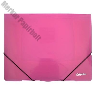 Gumis mappa E-COLLECTION A/4 műanyag pink
