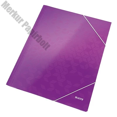 Gumis mappa LEITZ Wow A/4 karton 15 mm lila