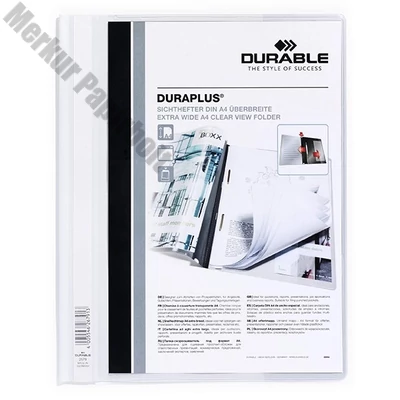 Gyorsfűző DURABLE Duraplus A/4 széles panorámás fehér