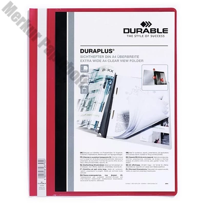 Gyorsfűző DURABLE Duraplus A/4 széles panorámás piros
