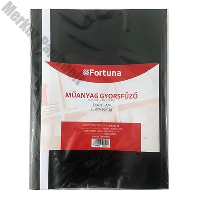 Gyorsfűző FORTUNA műanyag fekete 25 darabos