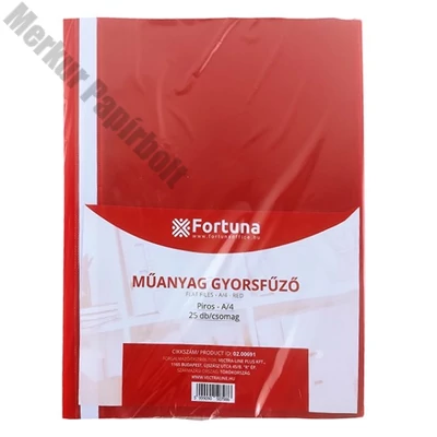 Gyorsfűző FORTUNA műanyag piros 25 darabos