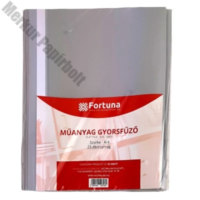 Gyorsfűző FORTUNA műanyag szürke 25 darabos