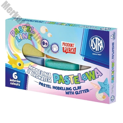 Gyurma ASTRA modellező csillámos 6 színű