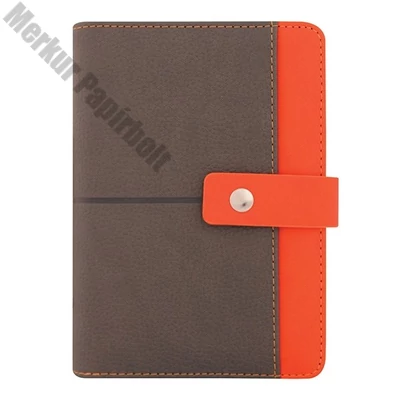 Gyűrűs kalendárium SATURNUS S426 fehér lapos szürke-narancs műbőr 2026.