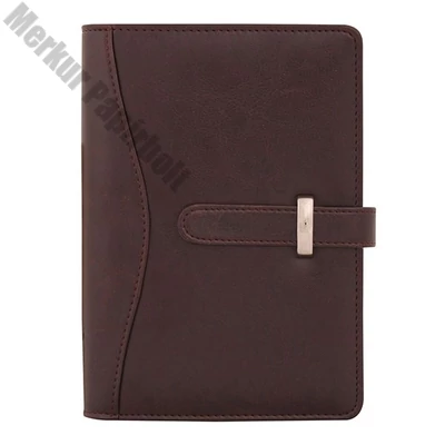 Gyűrűs kalendárium SATURNUS S437 fehér lapos sötétbarna műbőr 2026.