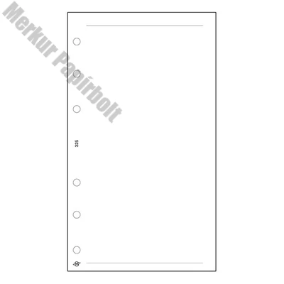 Gyűrűs kalendárium betét SATURNUS M325/F sima jegyzetlap fehér lapos