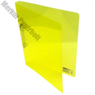 Gyűrűskönyv A/4 20 mm 2 gyűrű átlátszó sárga