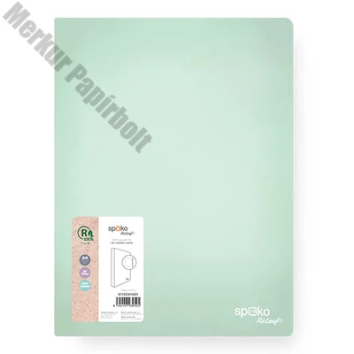 Gyűrűskönyv SPOKO ReLeaf PP A/4 35 mm 4 gyűrű SoftTouch menta zöld