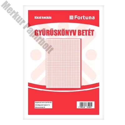 Gyűrűskönyv betét FORTUNA A/5 50 lapos 2 lyukú kockás