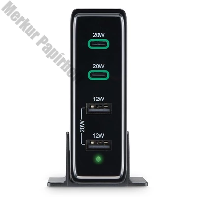 Hálózati töltő HAMA 2xUSB/2xUSB-C 60W fekete