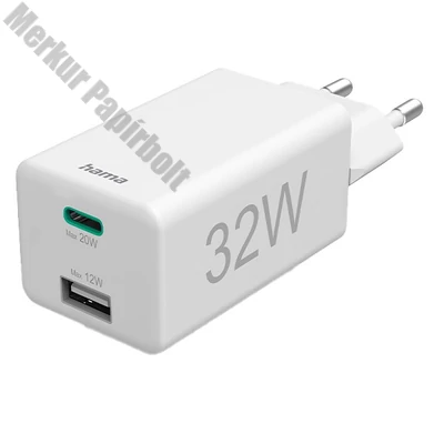 Hálózati töltő HAMA USB/USB-C 32W fehér