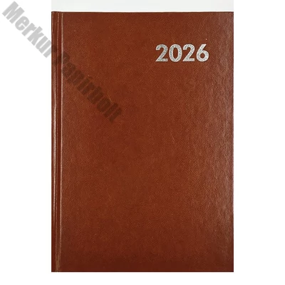 Határidőnapló ALISCA A/5 napi fehér lapos barna 2026.