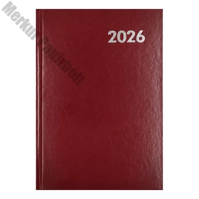 Határidőnapló ALISCA A/5 napi fehér lapos bordó 2026.