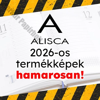 Határidőnapló ALISCA Linea varrott B/5 napi fehér lapos bordó 2026.