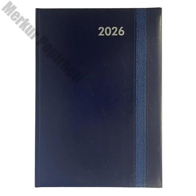 Határidőnapló ALISCA Rebel varrott A/5 napi fehér lapos kék 2026.