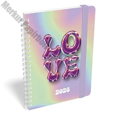 Határidőnapló LIZZY CARD B/6 heti spirálozott gumis Amazing 2026.