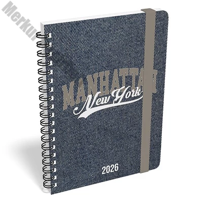 Határidőnapló LIZZY CARD B/6 heti spirálozott gumis Manhattan New York 2026.