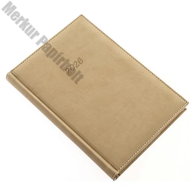 Határidőnapló REALSYSTEM Bolero A/5 napi sárga lapos drapp 2026.