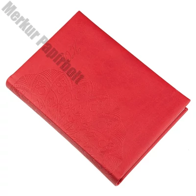 Határidőnapló REALSYSTEM Librobello B/6 napi fehér lapos piros 2026.