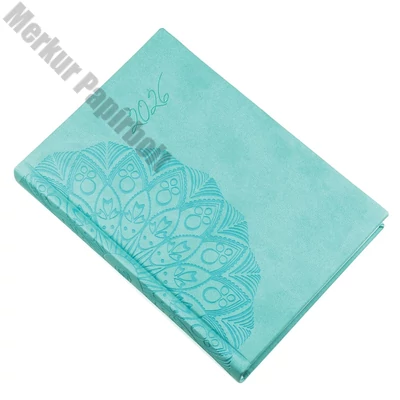 Határidőnapló REALSYSTEM Librobello B/6 napi fehér lapos türkiz 2026.