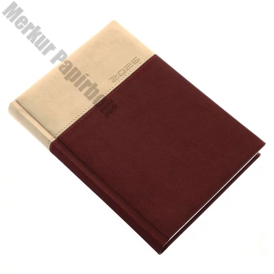 Határidőnapló REALSYSTEM Lux A/5 napi fehér lapos barna 2026.